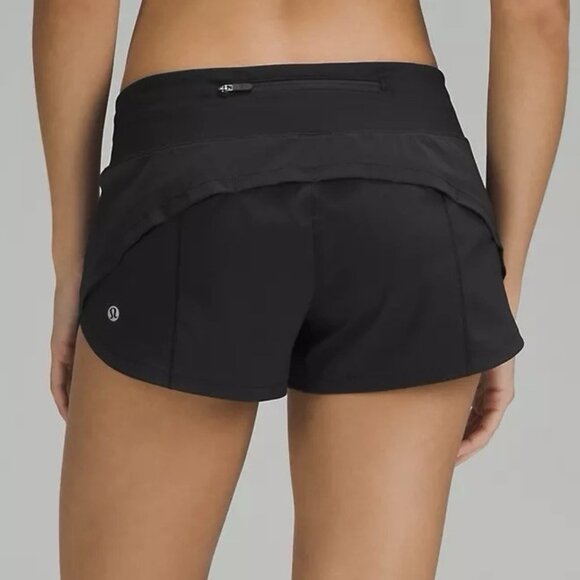 Lululemon Speed Up Black Athletic Shorts Women’s Sz 4 Built-In Liner 2.5” Inseam - Picture 1 of 6